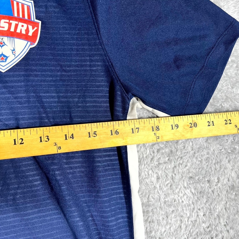 Nike Dri Fit Strike 2 Soccer Jersey Mens Medium Blue Raglan Sleeve Mesh‎ #93 - Picture 10 of 10